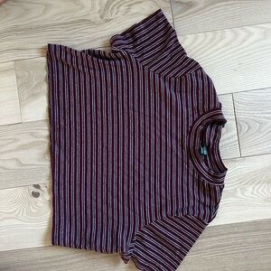 Wild Fable Burgundy and White Striped Top